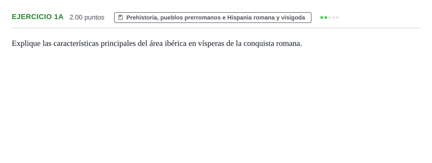 Enunciado: Ejercicio 1A · Historia de España PAU Asturias Ordinaria 2022