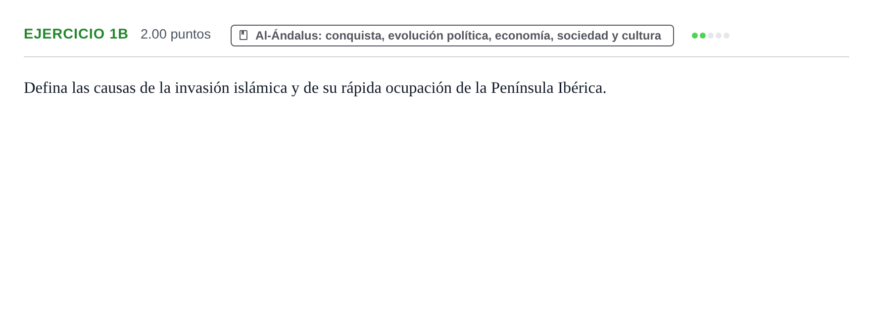 Enunciado: Ejercicio 1B · Historia de España PAU Asturias Ordinaria 2022