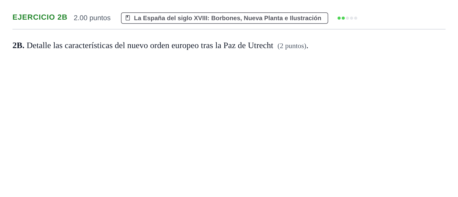 Enunciado: Ejercicio 2B · Historia de España PAU Asturias Ordinaria 2022