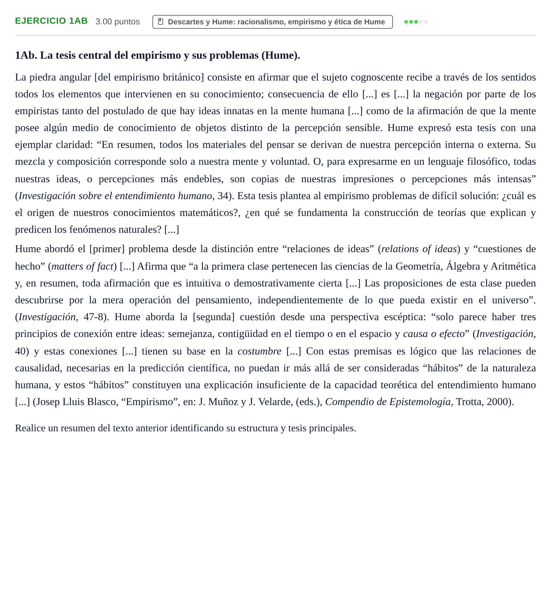 Enunciado: Ejercicio 1Ab · Historia de la Filosofía PAU Asturias Extraordinaria 2022