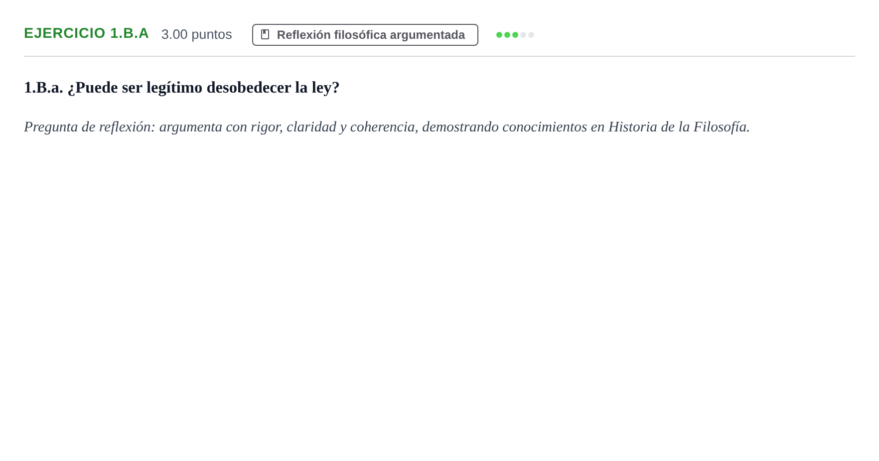 Enunciado: Ejercicio 1.B.a · Historia de la Filosofía PAU Asturias Ordinaria 2022