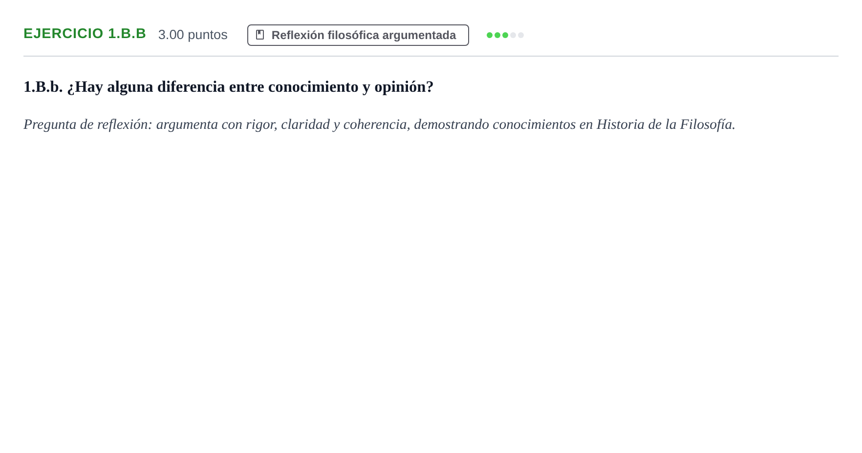 Enunciado: Ejercicio 1.B.b · Historia de la Filosofía PAU Asturias Ordinaria 2022