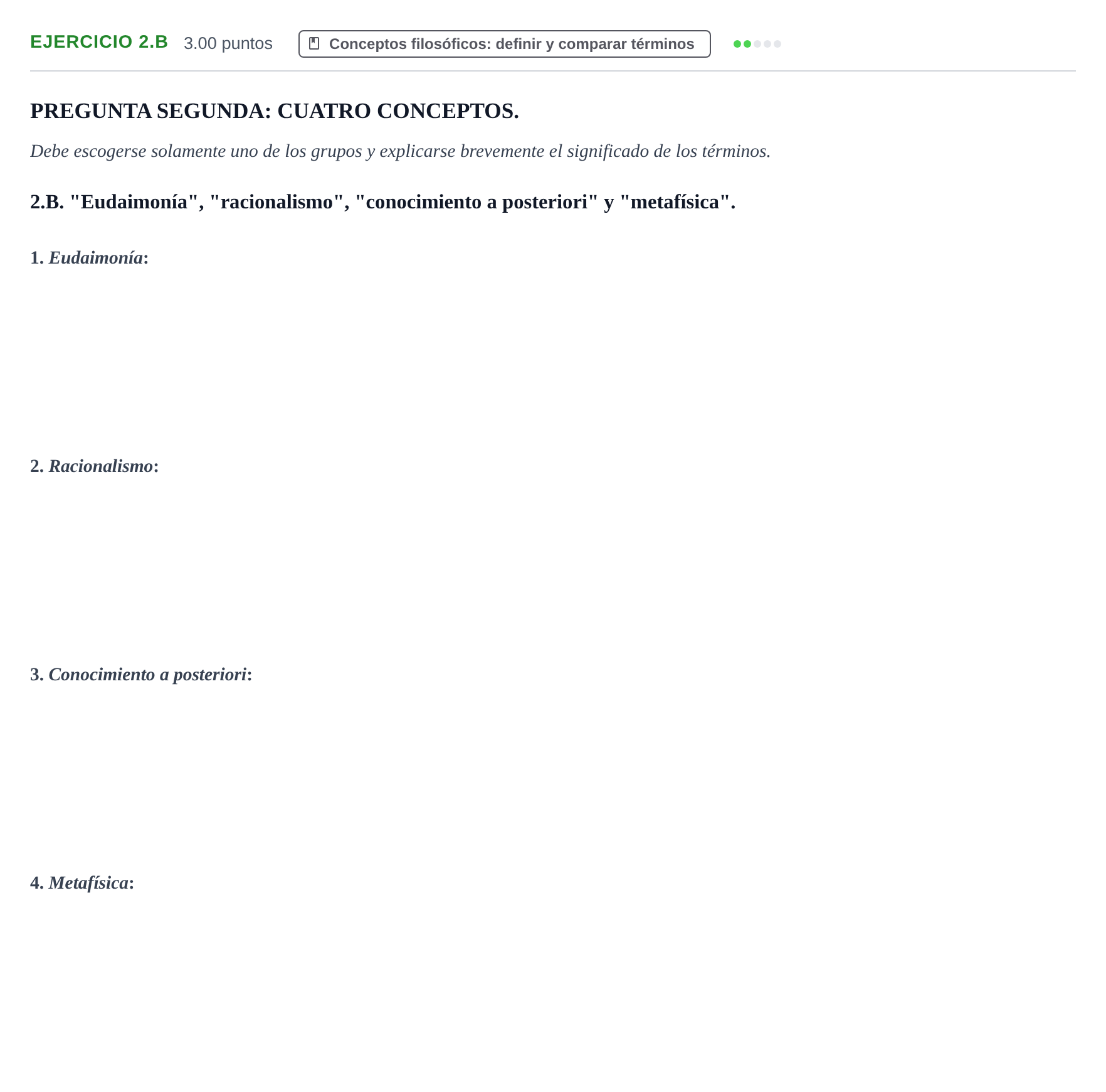 Enunciado: Ejercicio 2.B · Historia de la Filosofía PAU Asturias Ordinaria 2022