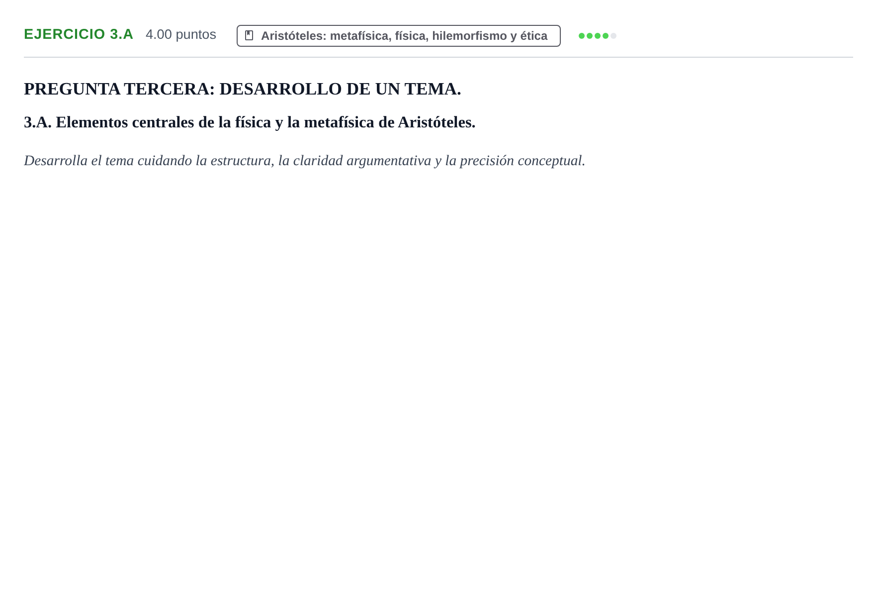 Enunciado: Ejercicio 3.A · Historia de la Filosofía PAU Asturias Ordinaria 2022