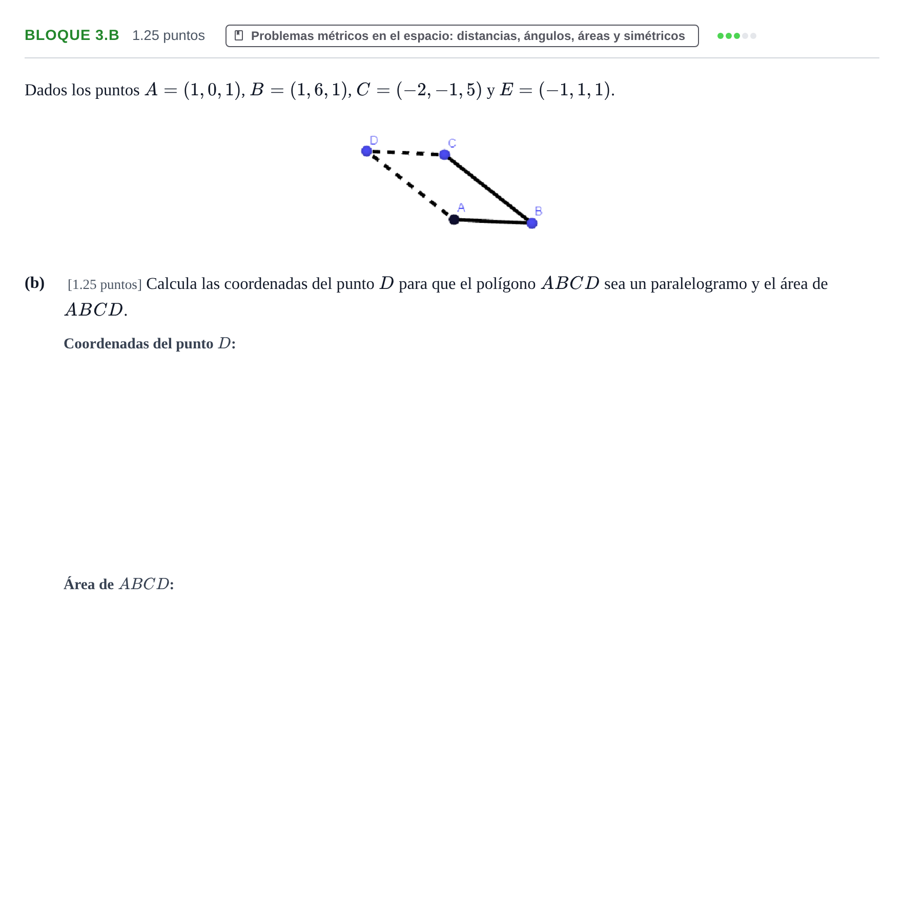 Enunciado: Bloque 3.B - Problemas métricos · Matemáticas II PAU Asturias Extraordinaria 2022