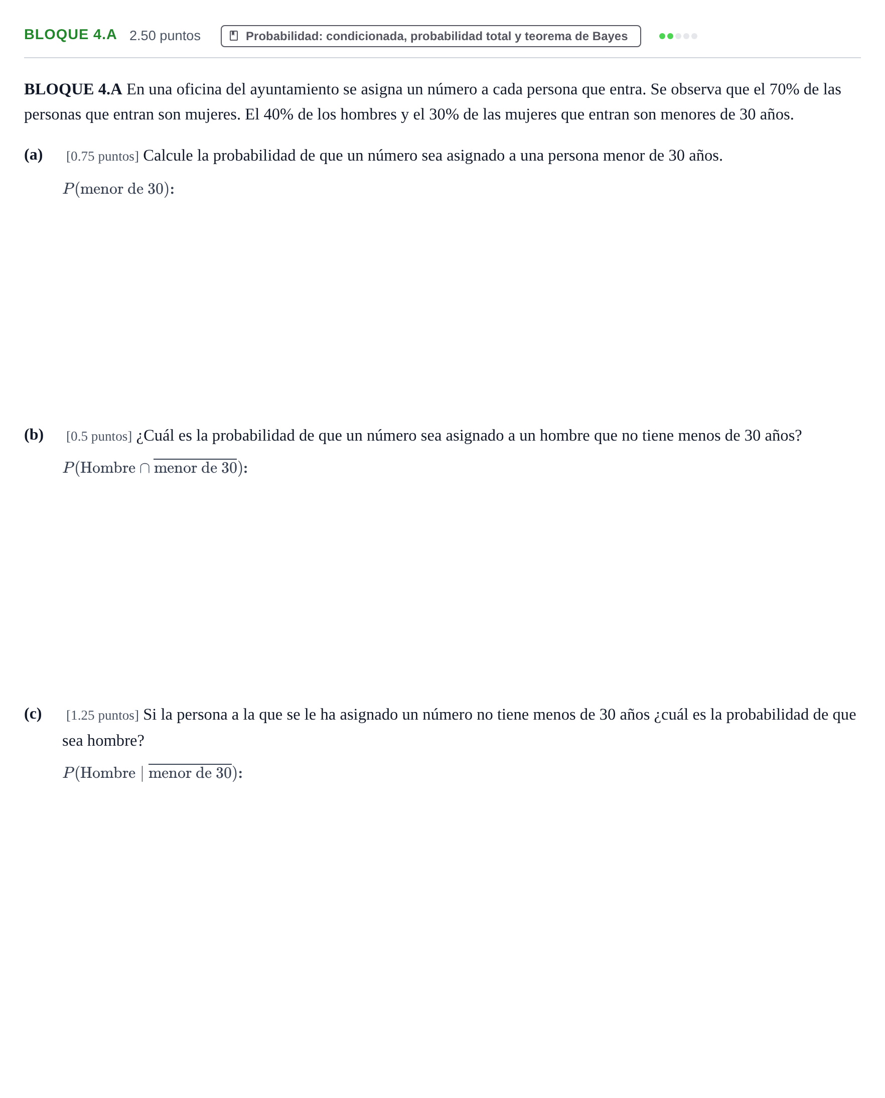 Enunciado: Bloque 4.A · Matemáticas II PAU Asturias Extraordinaria 2022