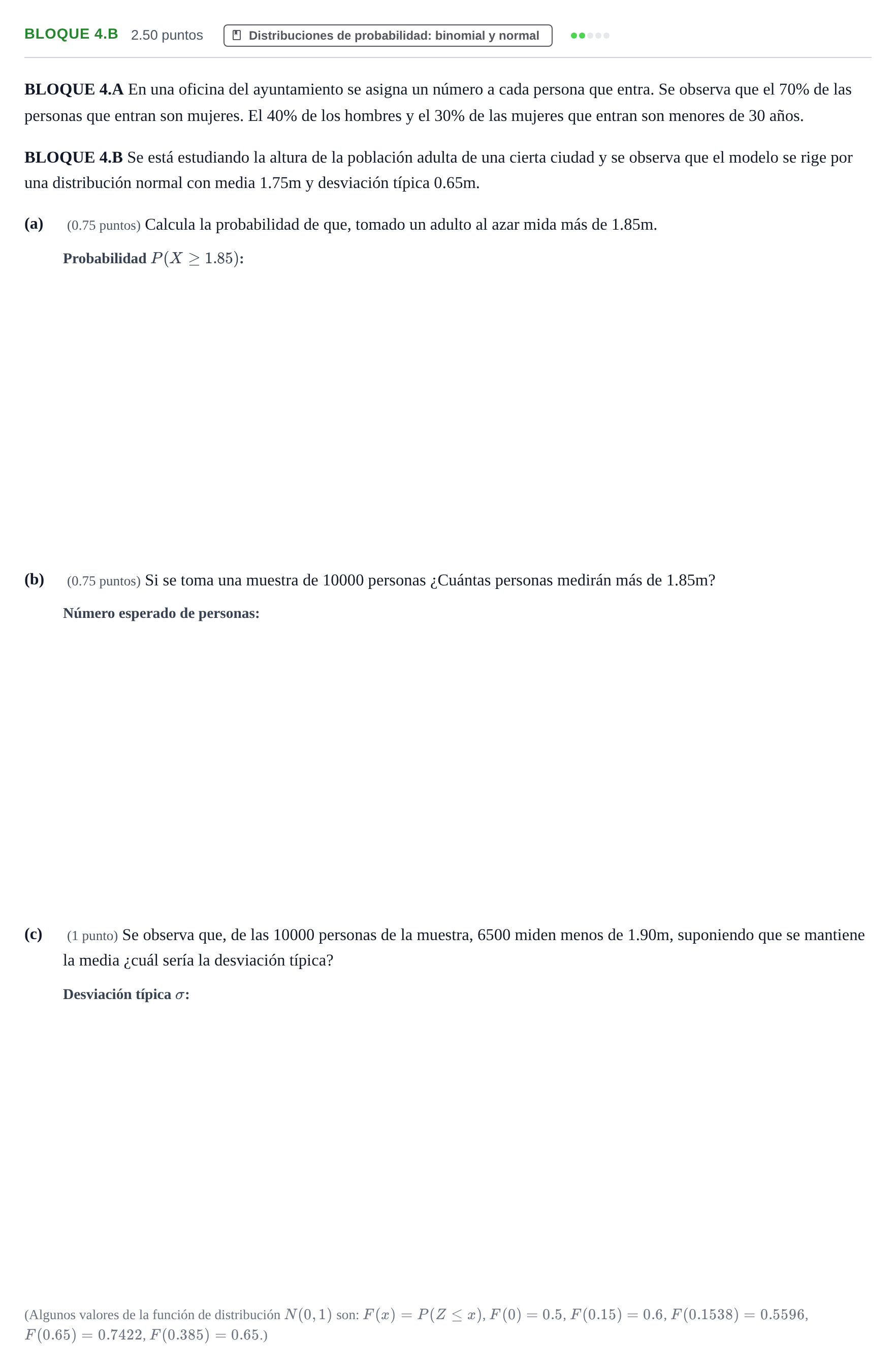 Enunciado: Bloque 4.B · Matemáticas II PAU Asturias Extraordinaria 2022