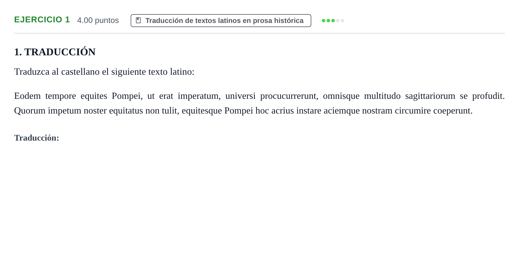 Enunciado: Problema 1 · Latín II PAU Asturias Ordinaria 2022