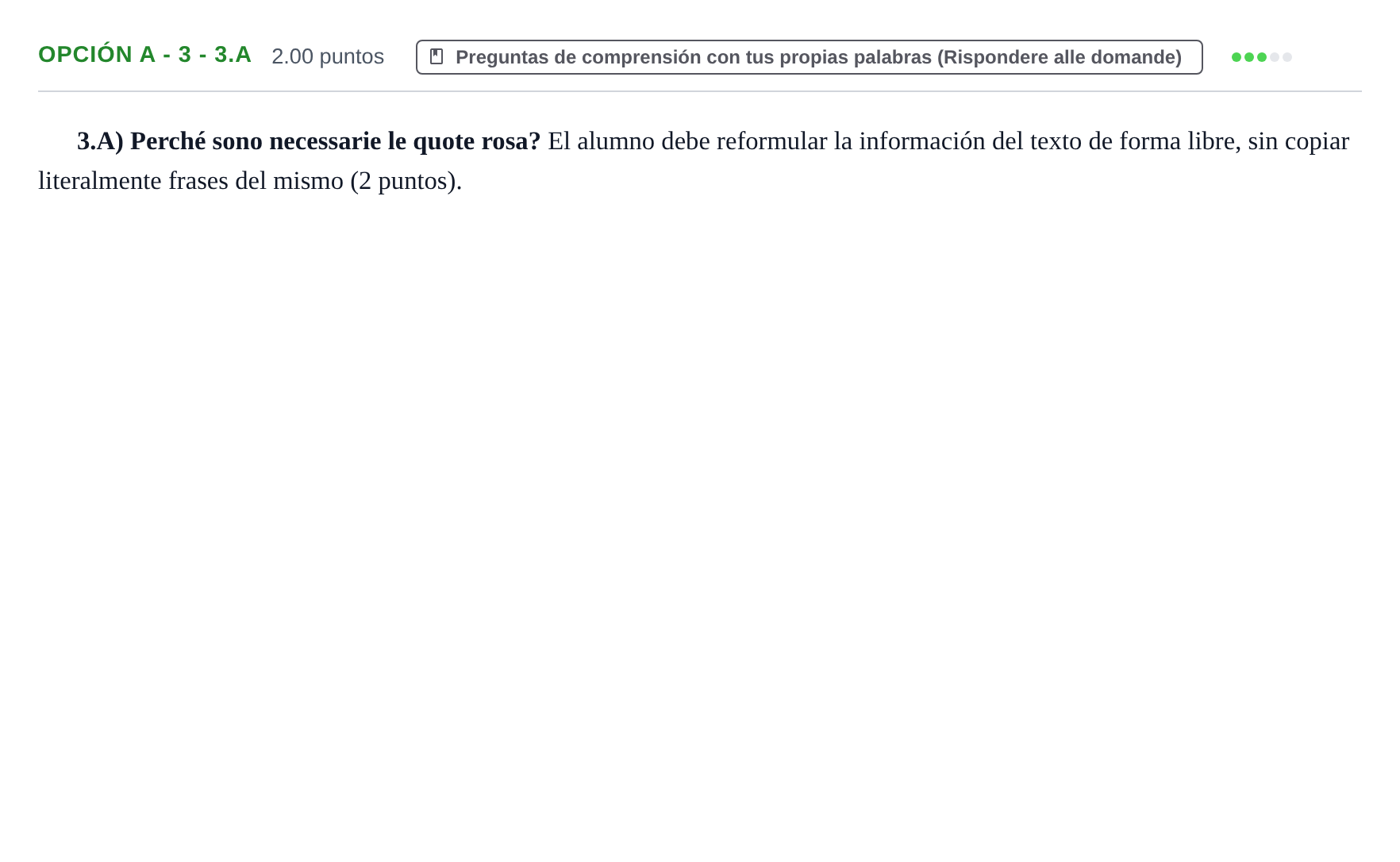 Enunciado: Opción A - 3 - 3.A · Italiano PAU Asturias Extraordinaria (2ª lengua extranjera) 2022