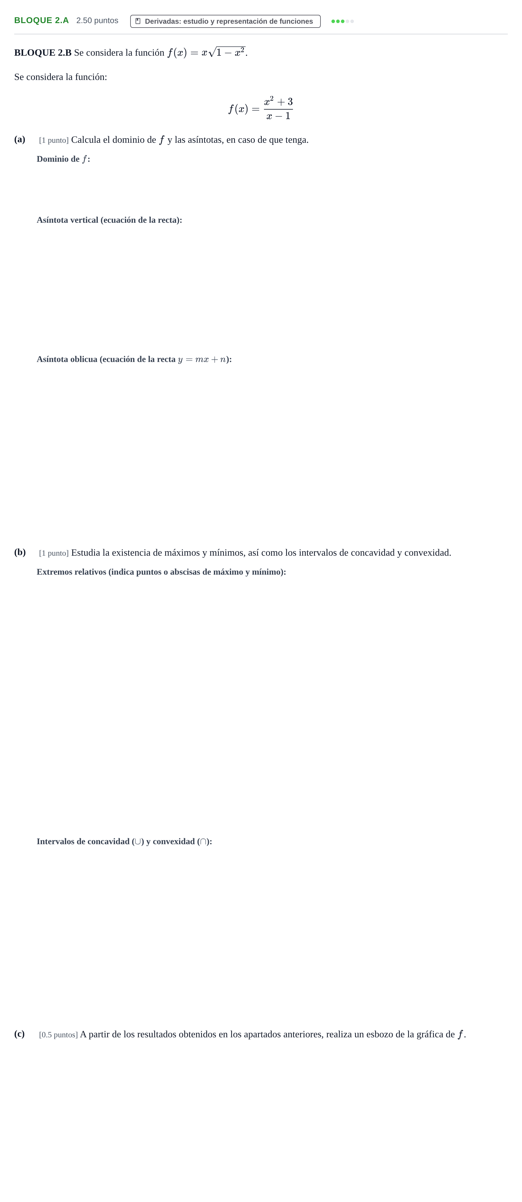 Enunciado: BLOQUE 2.A · Matemáticas II PAU Asturias Ordinaria 2022