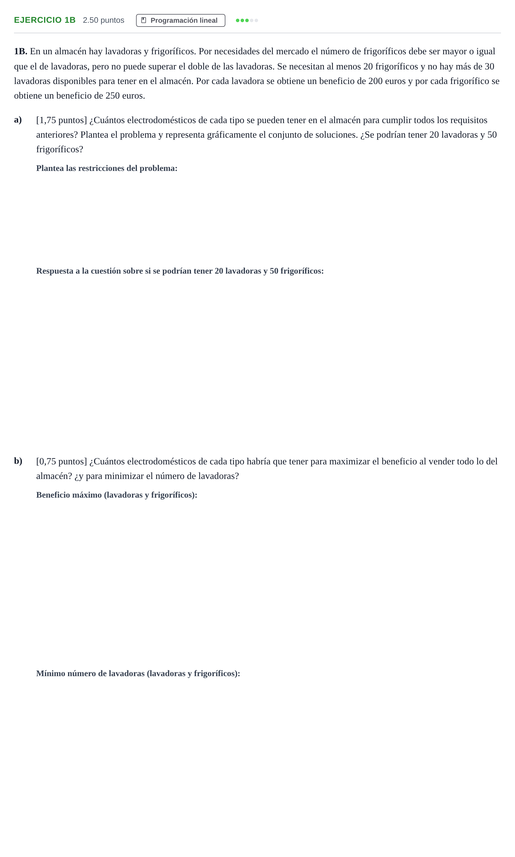 Enunciado: Ejercicio 1B · Matemáticas aplicadas a las Ciencias Sociales II PAU Asturias Ordinaria 2022
