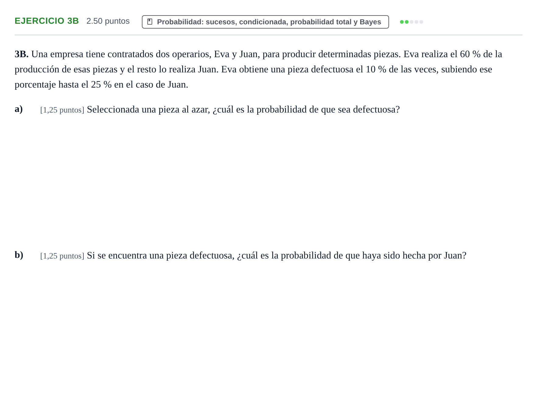 Enunciado: Ejercicio 3B · Matemáticas aplicadas a las Ciencias Sociales II PAU Asturias Ordinaria 2022
