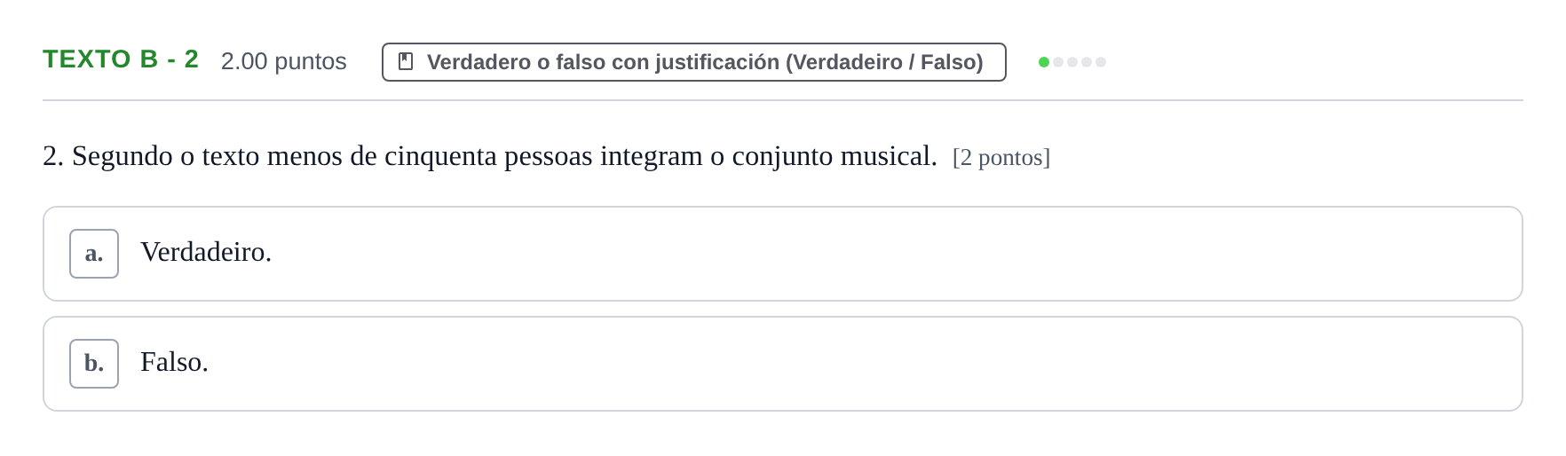 Enunciado: Ejercicio Texto B - 2 · Portugués PAU Asturias Ordinaria (2ª lengua extranjera) 2022