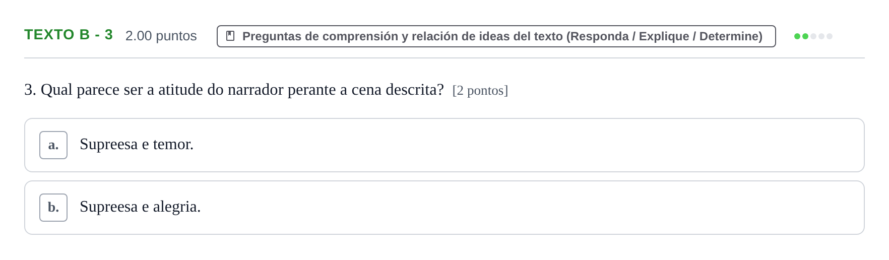 Enunciado: Ejercicio Texto B - 3 · Portugués PAU Asturias Ordinaria (2ª lengua extranjera) 2022