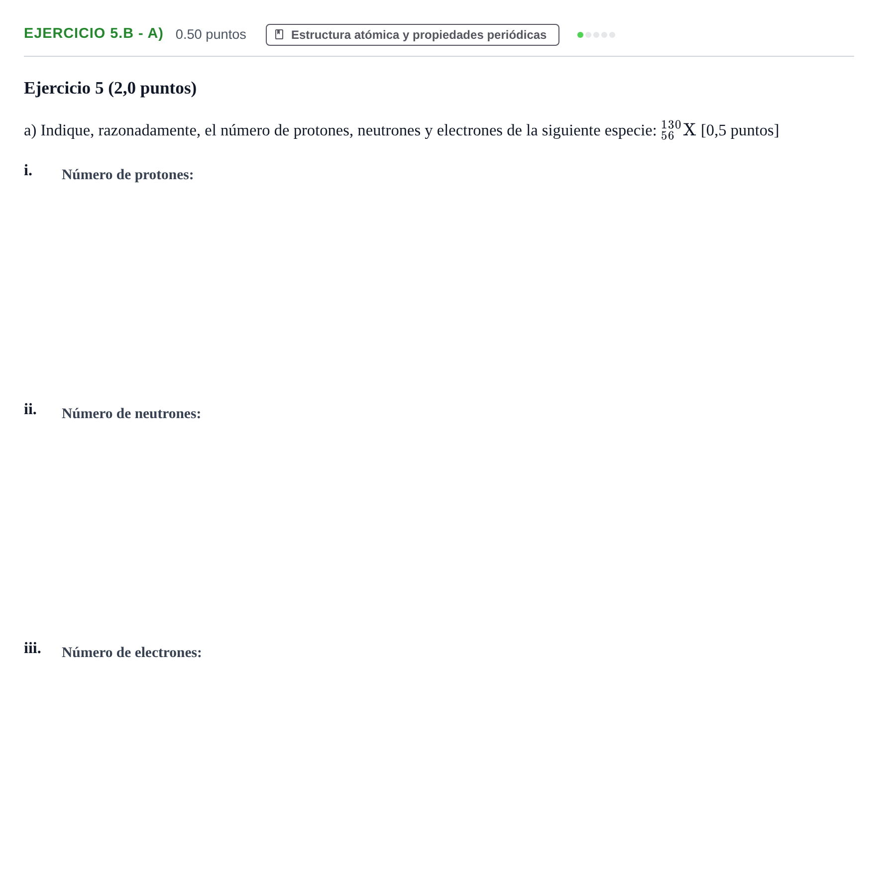 Enunciado: Ejercicio 5.B - a) · Química PAU Asturias Extraordinaria 2022