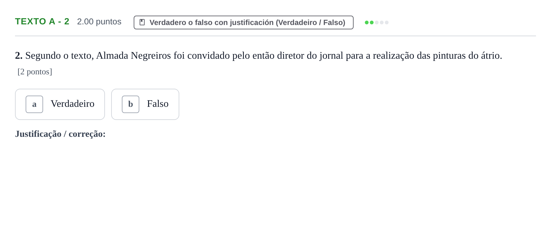 Enunciado: Ejercicio Texto A - 2 · Portugués PAU Asturias Ordinaria 2022
