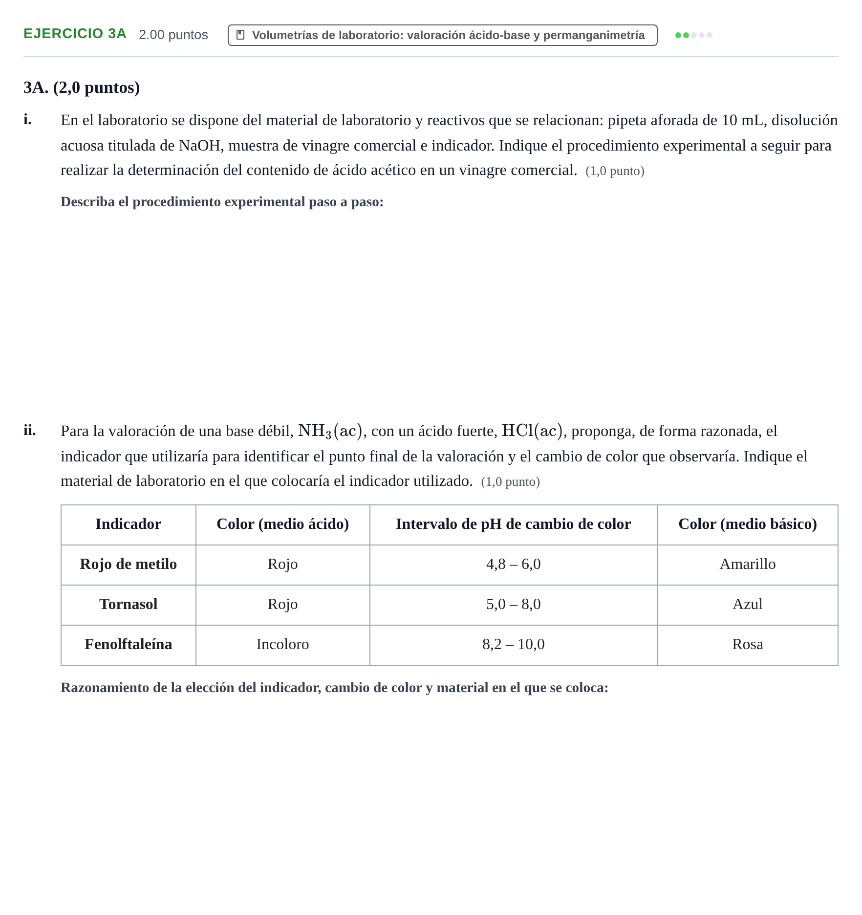 Enunciado: Ejercicio 3A · Química PAU Asturias Ordinaria 2022