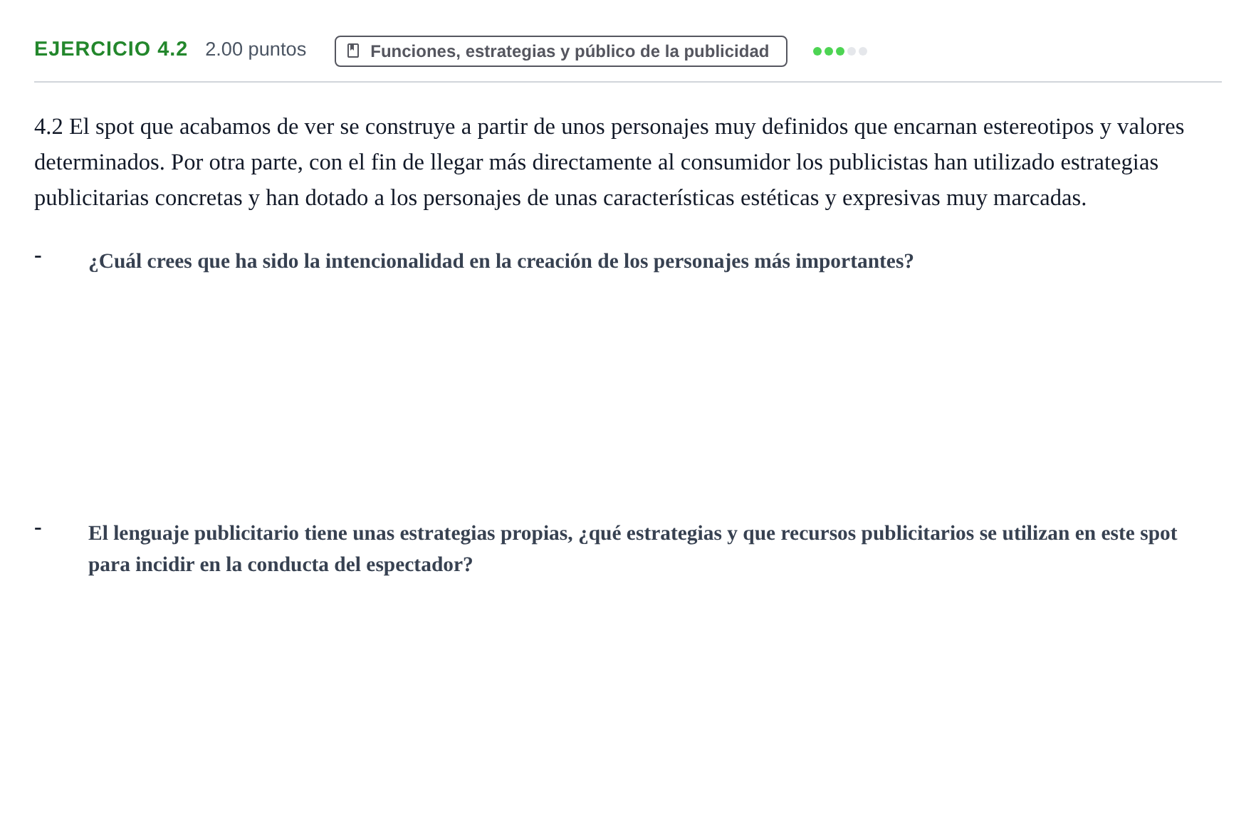 Enunciado: Ejercicio 4.2 · Cultura Audiovisual II PAU Asturias Extraordinaria 2021