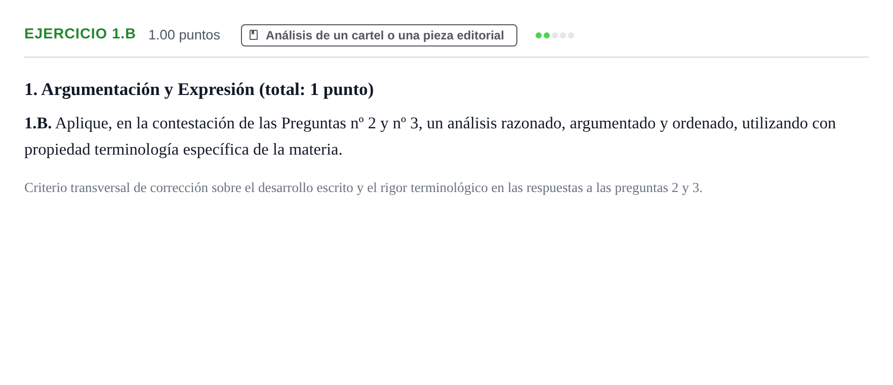 Enunciado: Ejercicio 1.B · Diseño PAU Asturias Extraordinaria 2021