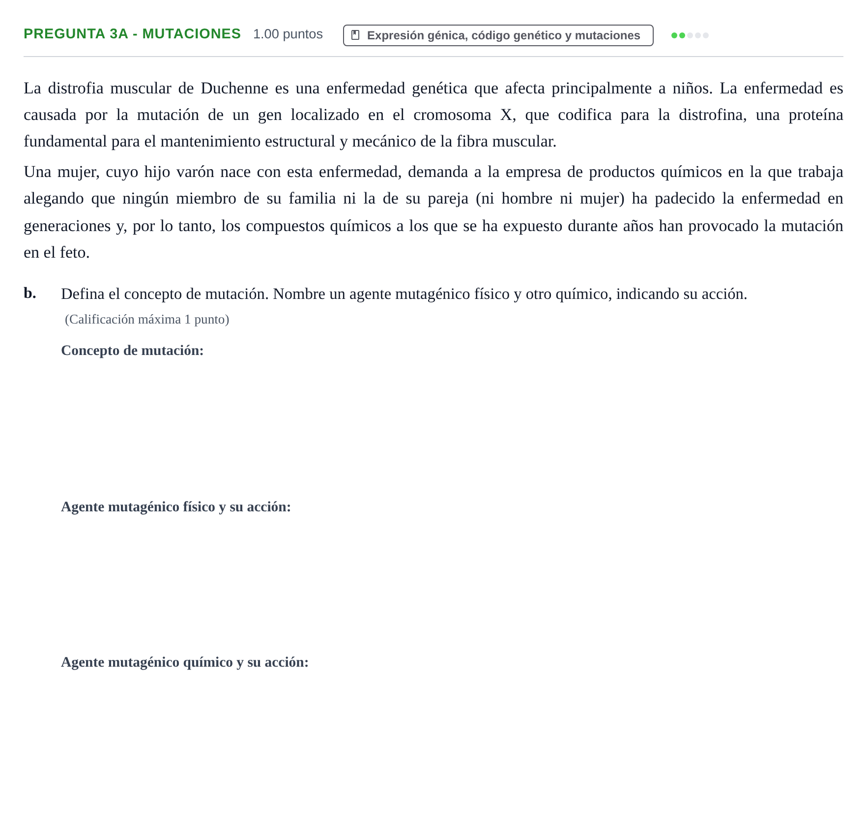 Enunciado: Pregunta 3A - Mutaciones · Biología PAU Asturias Extraordinaria 2021