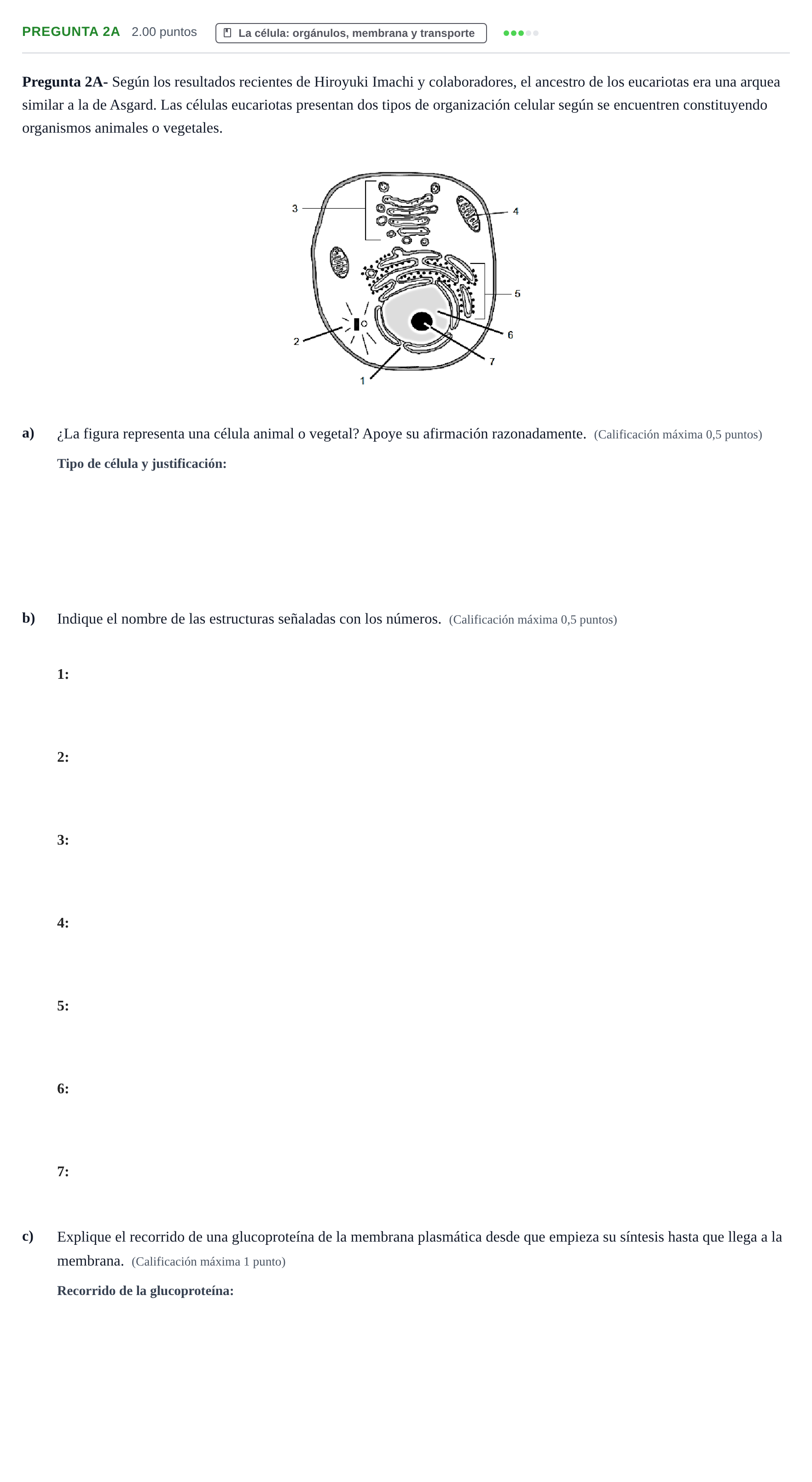 Enunciado: Pregunta 2A · Biología PAU Asturias Ordinaria 2021