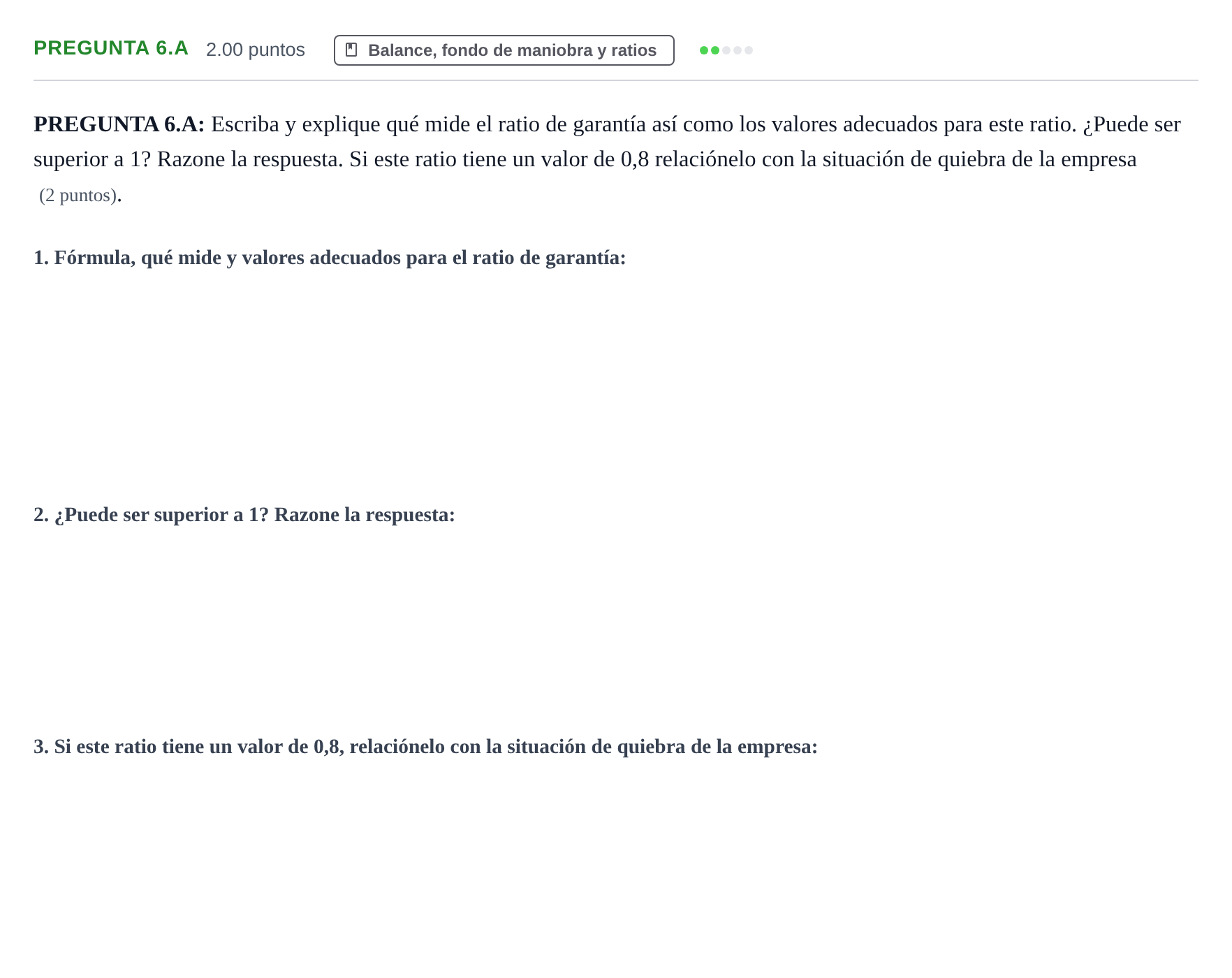 Enunciado: Pregunta 6.A · Empresa y Diseño de Modelos de Negocio PAU Asturias Ordinaria 2021