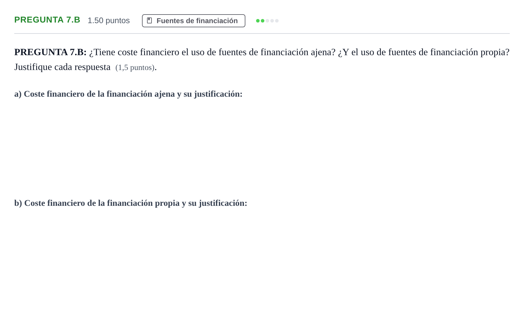 Enunciado: Pregunta 7.B · Empresa y Diseño de Modelos de Negocio PAU Asturias Ordinaria 2021
