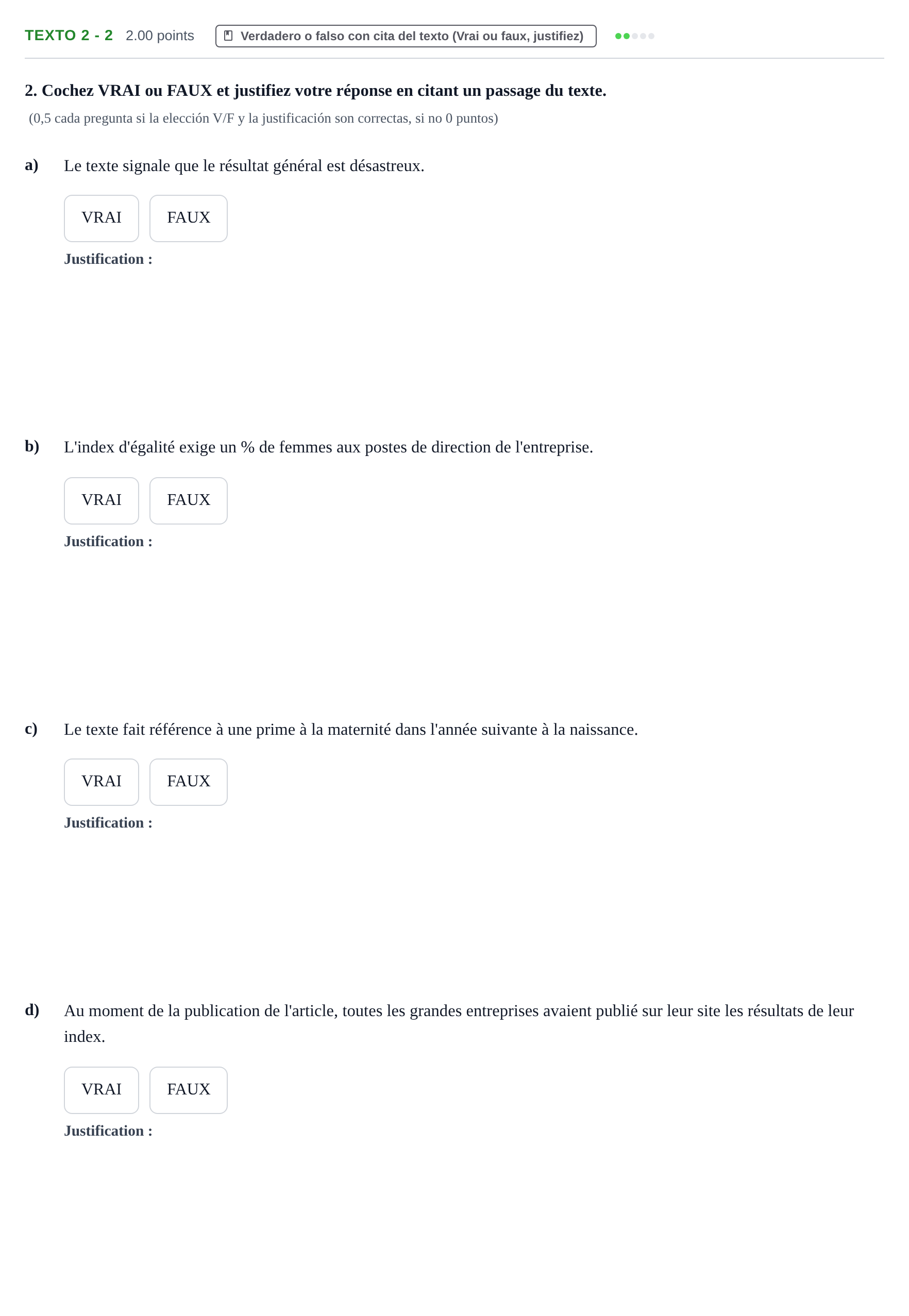Enunciado: Ejercicio Texto 2 - 2 · Francés PAU Asturias Extraordinaria (2ª lengua extranjera) 2021