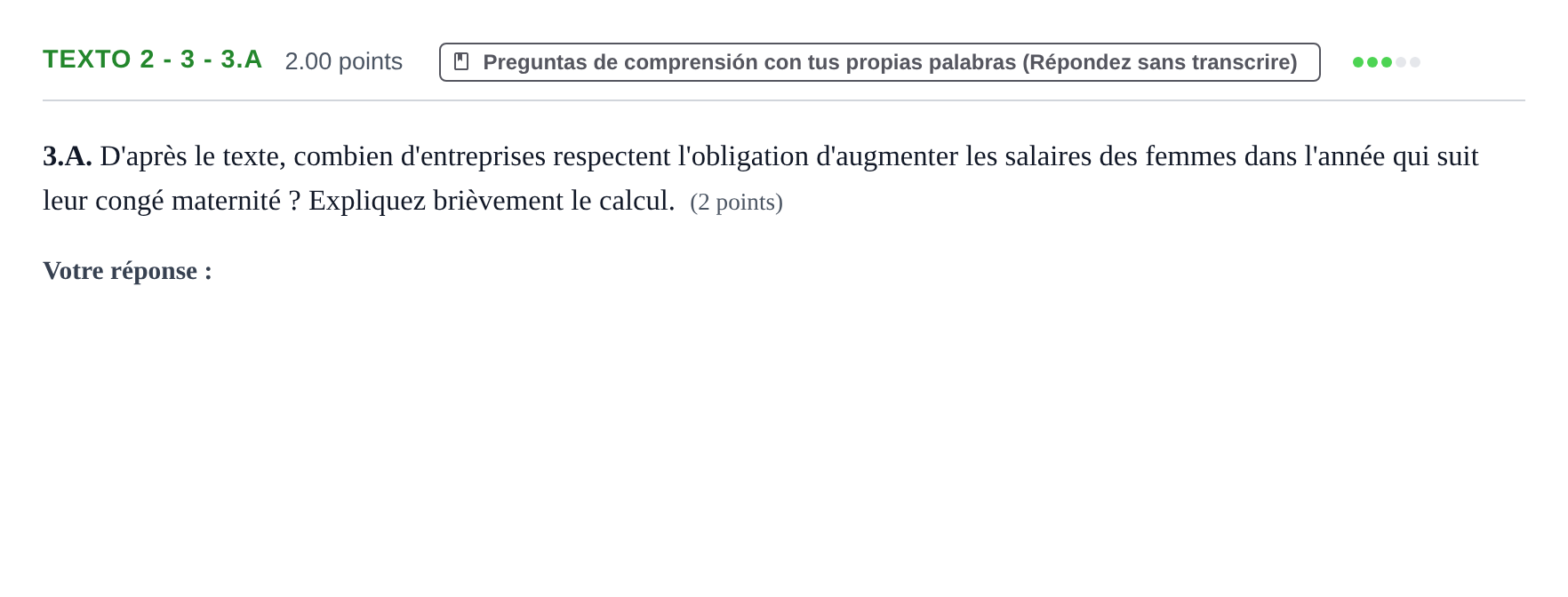 Enunciado: Ejercicio Texto 2 - 3 - 3.A · Francés PAU Asturias Extraordinaria (2ª lengua extranjera) 2021
