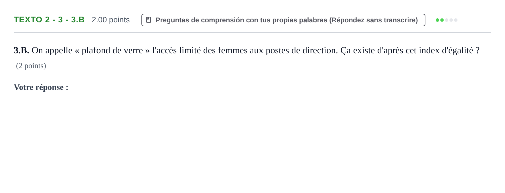Enunciado: Ejercicio Texto 2 - 3 - 3.B · Francés PAU Asturias Extraordinaria (2ª lengua extranjera) 2021
