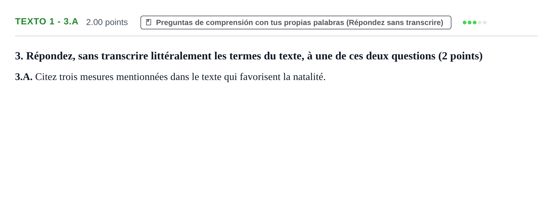 Enunciado: Ejercicio Texto 1 - 3.A · Francés PAU Asturias Ordinaria (2ª lengua extranjera) 2021