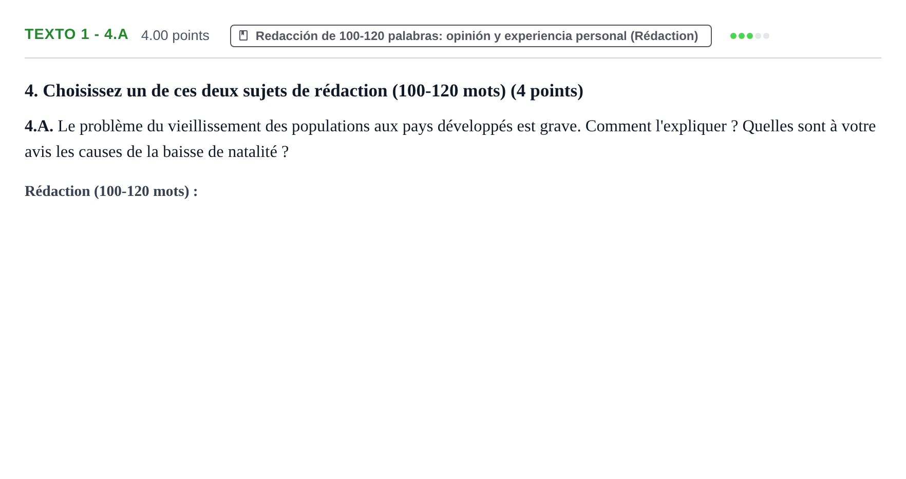 Enunciado: Ejercicio Texto 1 - 4.A · Francés PAU Asturias Ordinaria (2ª lengua extranjera) 2021