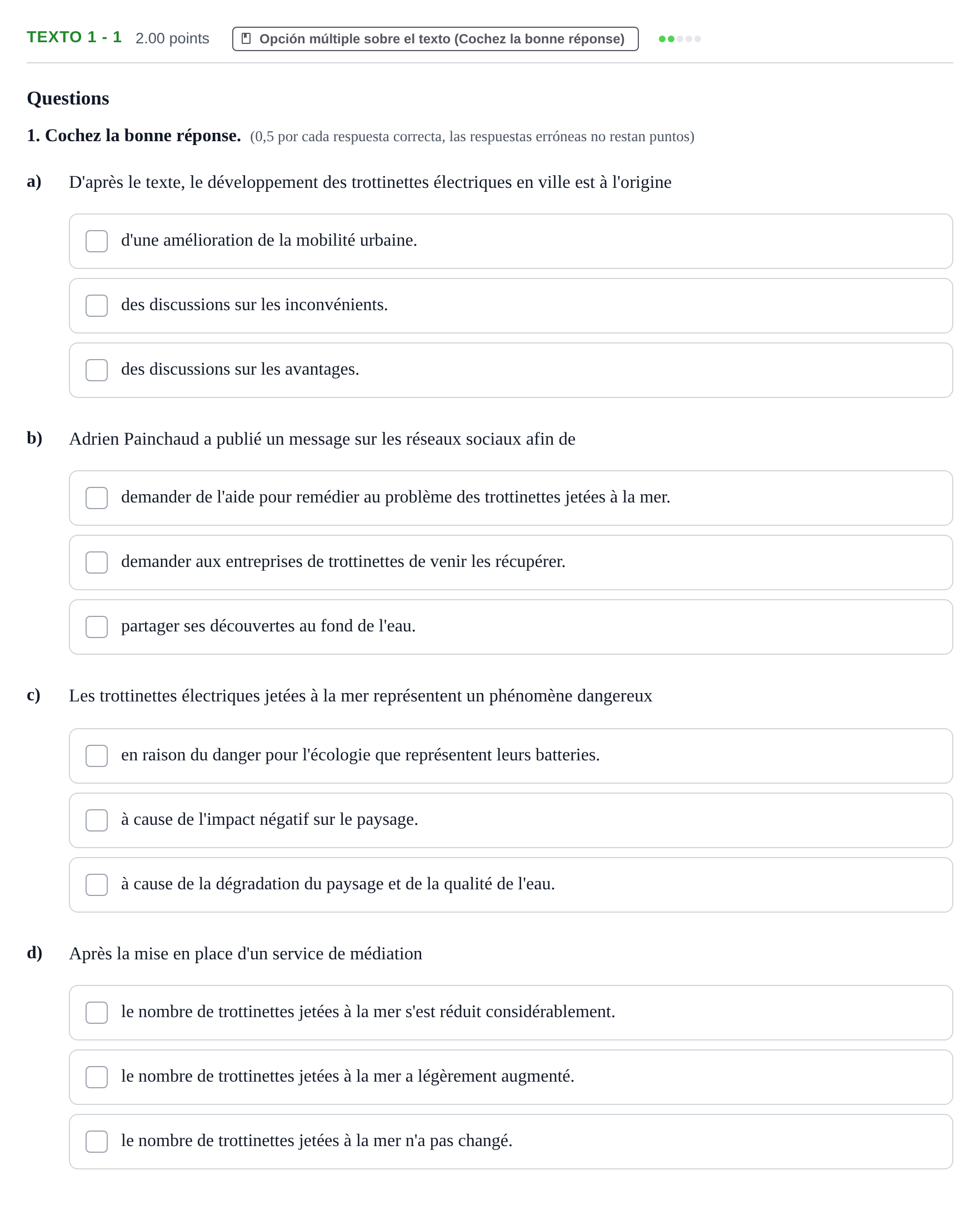 Enunciado: Ejercicio Texto 1 - 1 · Francés PAU Asturias Ordinaria 2021