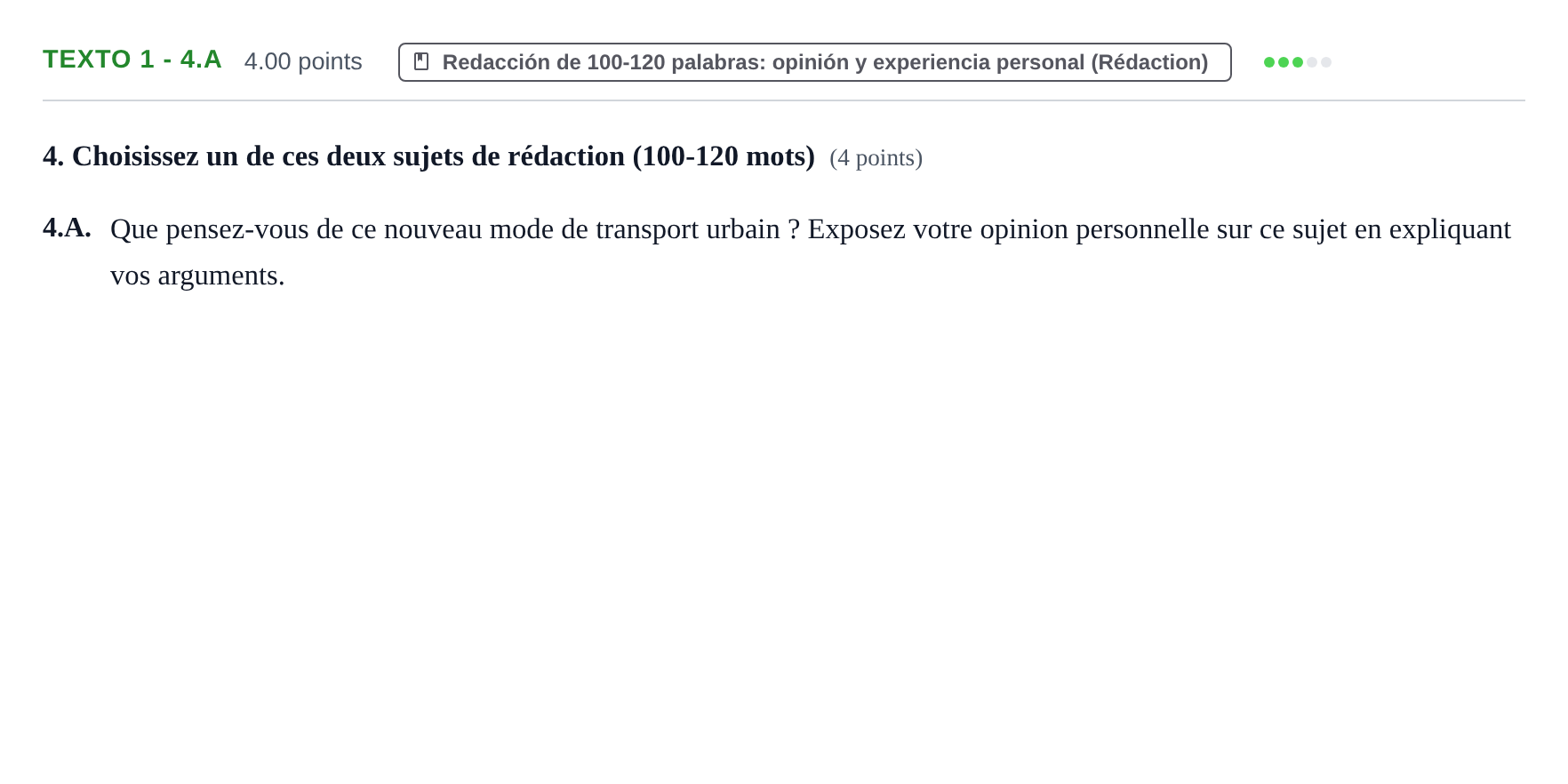 Enunciado: Ejercicio Texto 1 - 4.A · Francés PAU Asturias Ordinaria 2021