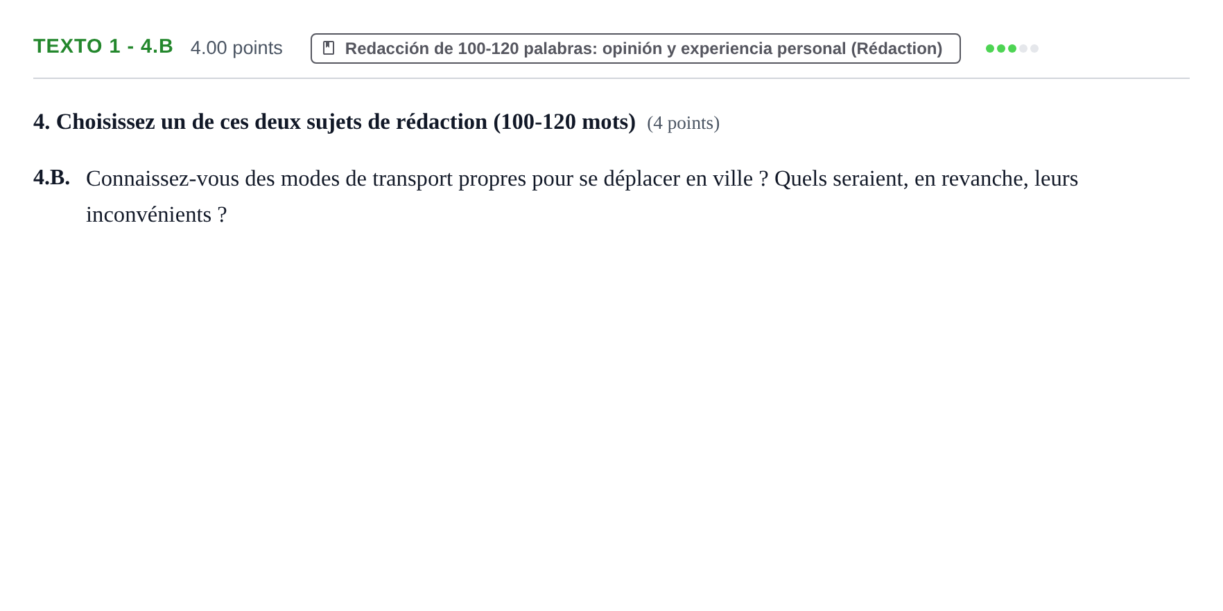 Enunciado: Ejercicio Texto 1 - 4.B · Francés PAU Asturias Ordinaria 2021