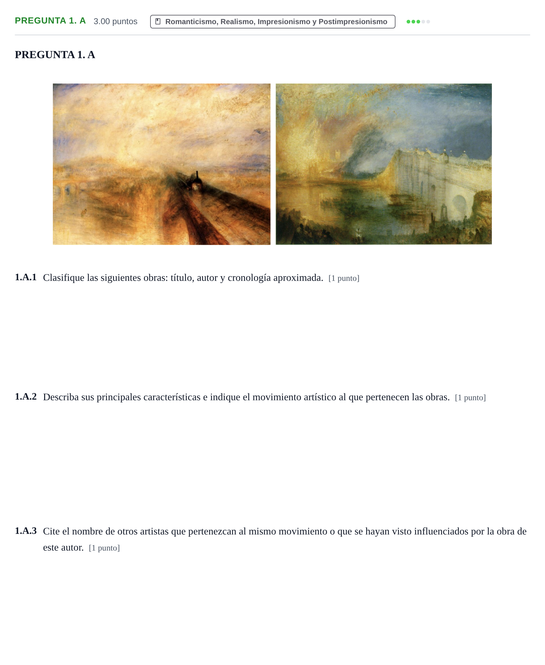 Enunciado: Pregunta 1. A · Fundamentos Artísticos PAU Asturias Extraordinaria 2021
