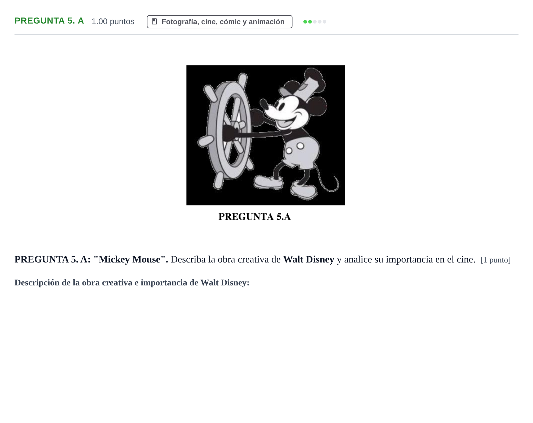 Enunciado: Pregunta 5. A · Fundamentos Artísticos PAU Asturias Extraordinaria 2021