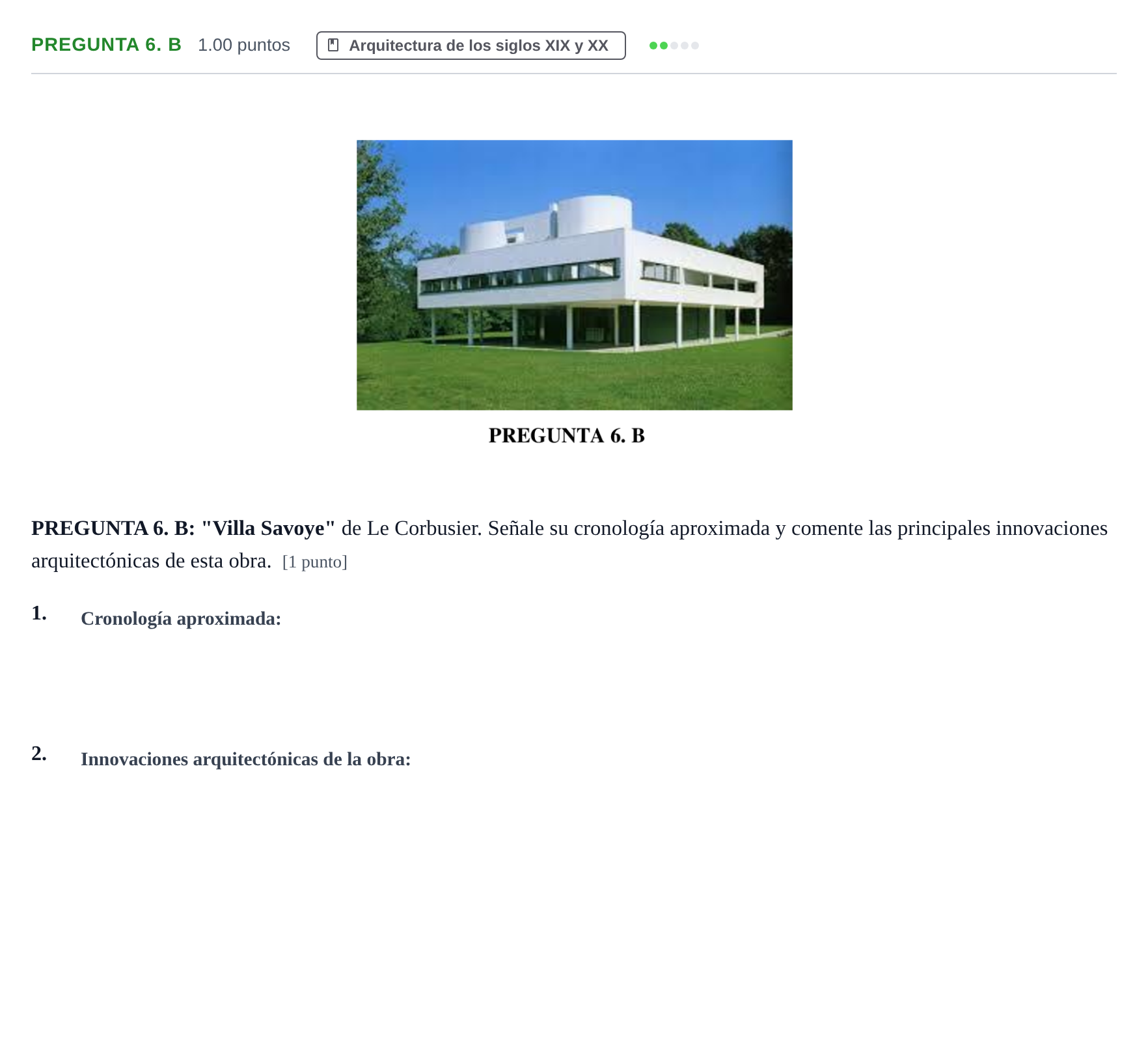 Enunciado: Pregunta 6. B · Fundamentos Artísticos PAU Asturias Extraordinaria 2021
