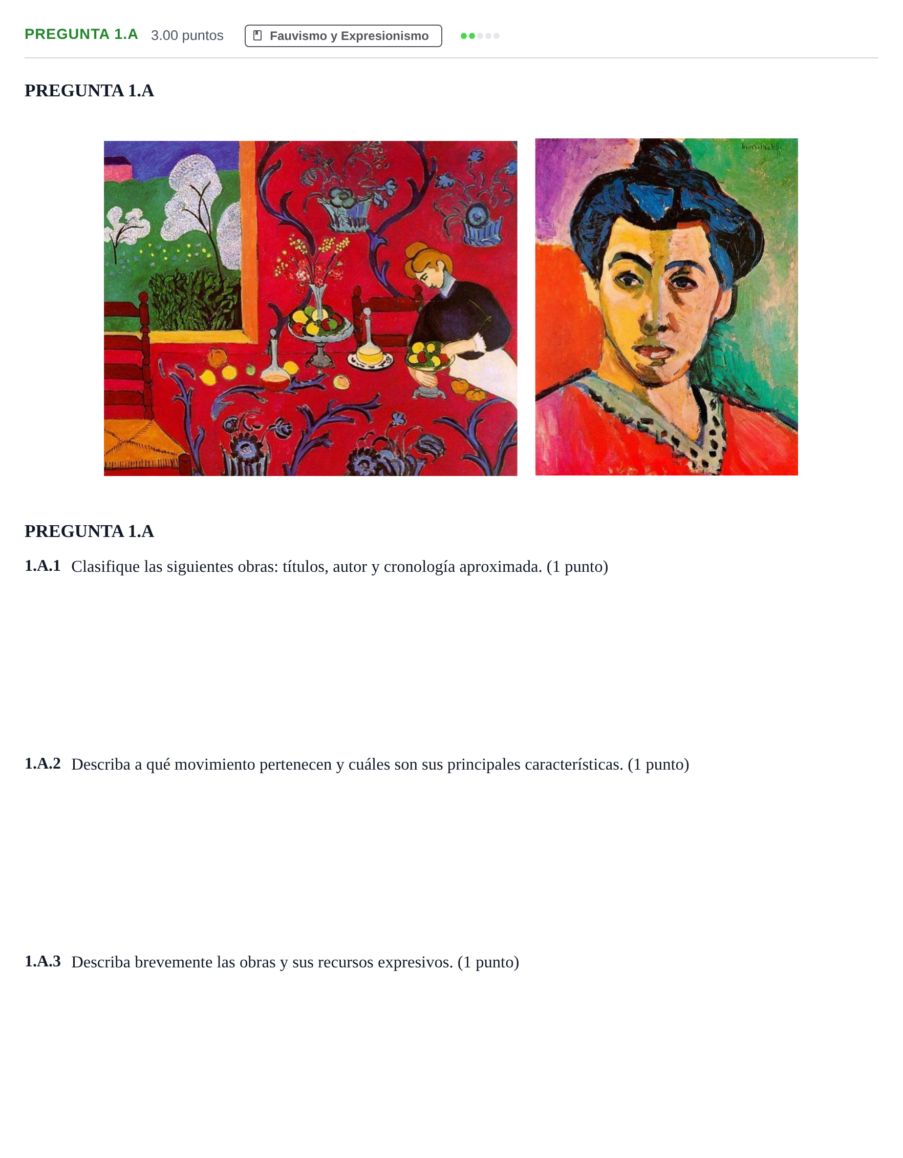 Enunciado: Pregunta 1.A · Fundamentos Artísticos PAU Asturias Ordinaria 2021