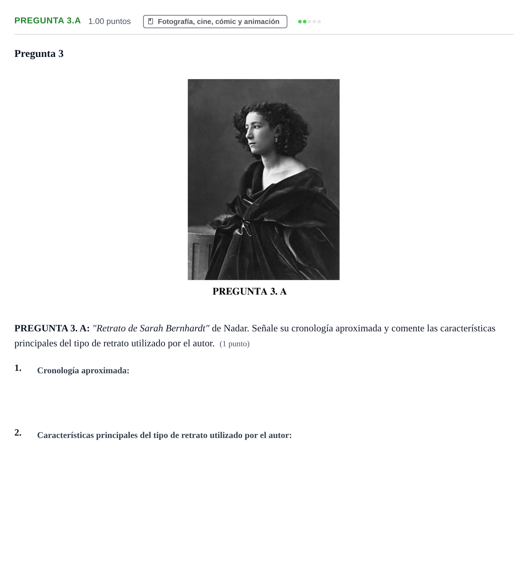 Enunciado: Pregunta 3.A · Fundamentos Artísticos PAU Asturias Ordinaria 2021