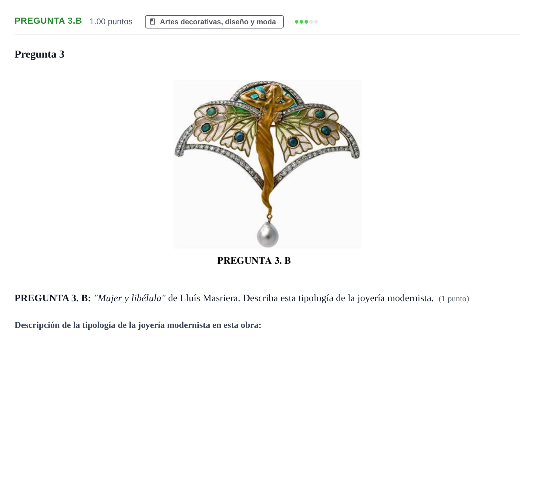 Enunciado: Pregunta 3.B · Fundamentos Artísticos PAU Asturias Ordinaria 2021