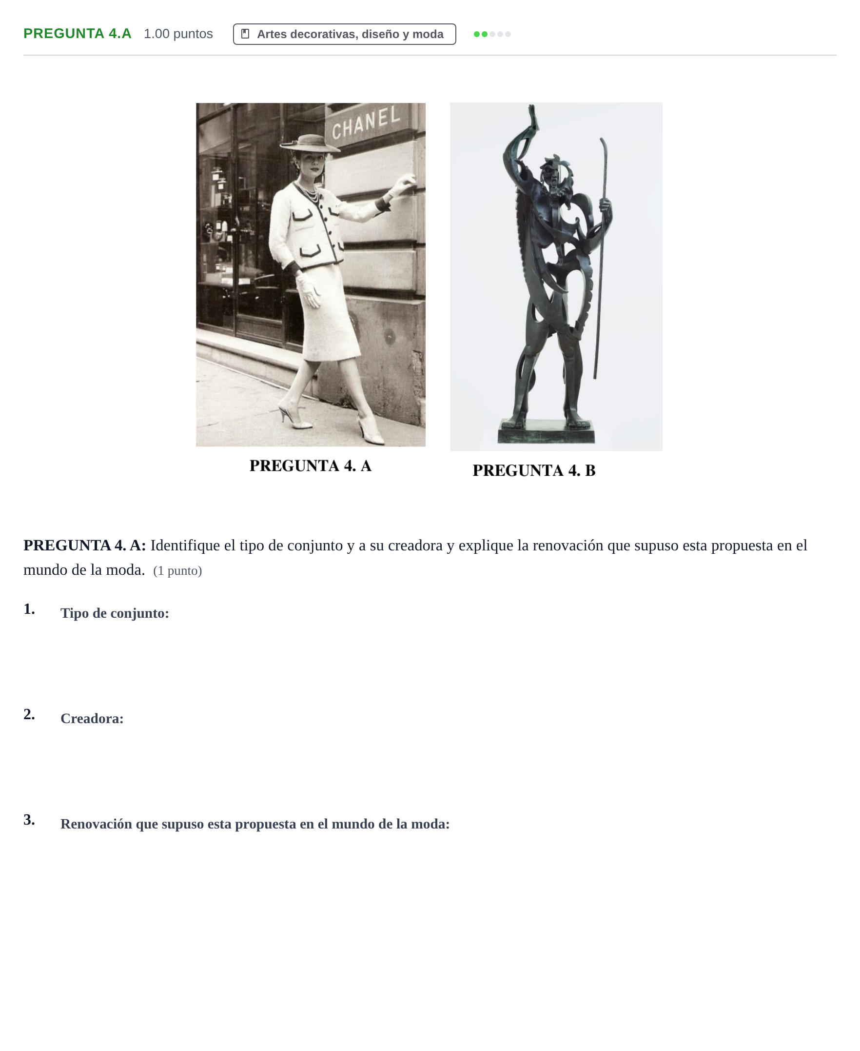 Enunciado: Pregunta 4.A · Fundamentos Artísticos PAU Asturias Ordinaria 2021