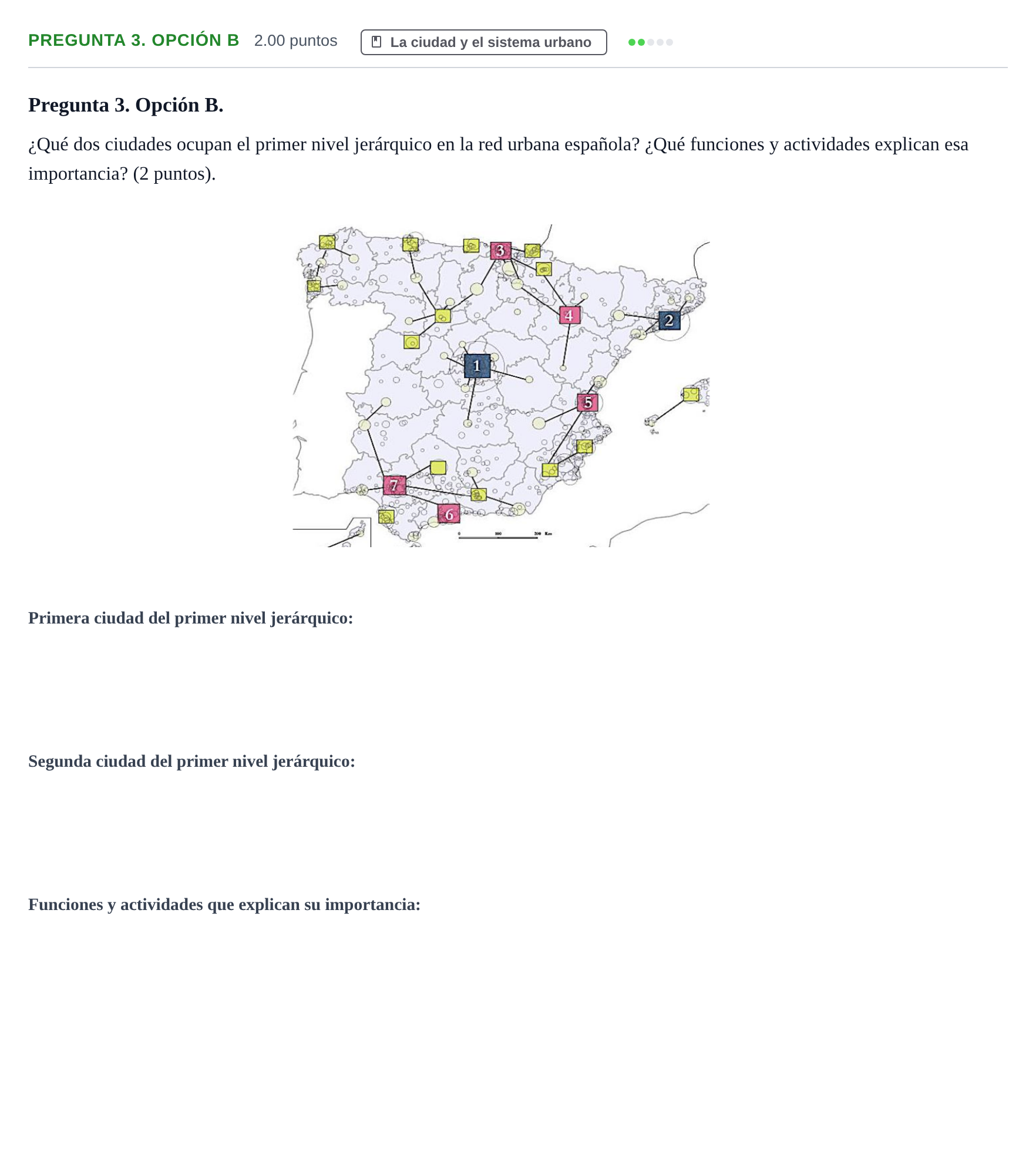 Enunciado: Pregunta 3. Opción B · Geografía PAU Asturias Extraordinaria 2021
