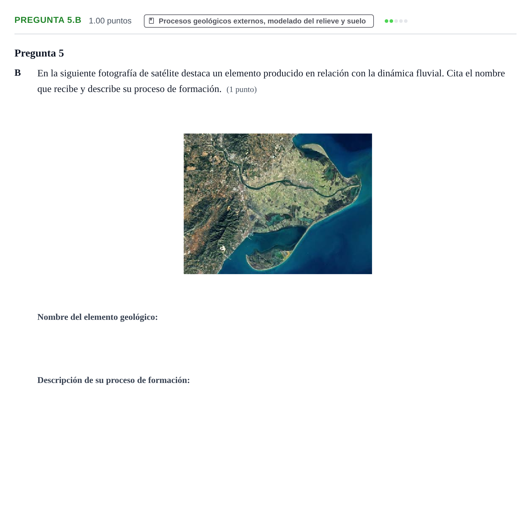 Enunciado: Pregunta 5.B · Geología y Ciencias Ambientales PAU Asturias Ordinaria 2021