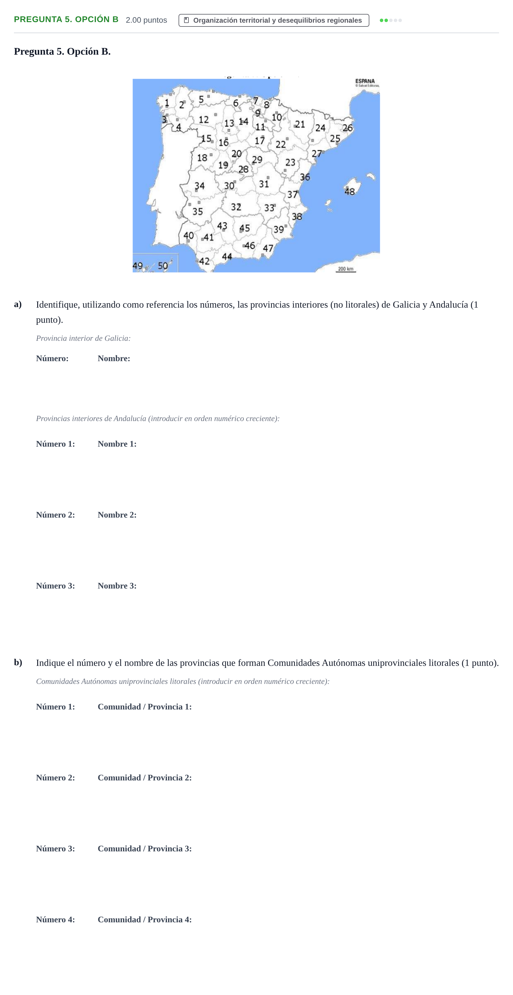 Enunciado: Pregunta 5. Opción B · Geografía PAU Asturias Ordinaria 2021
