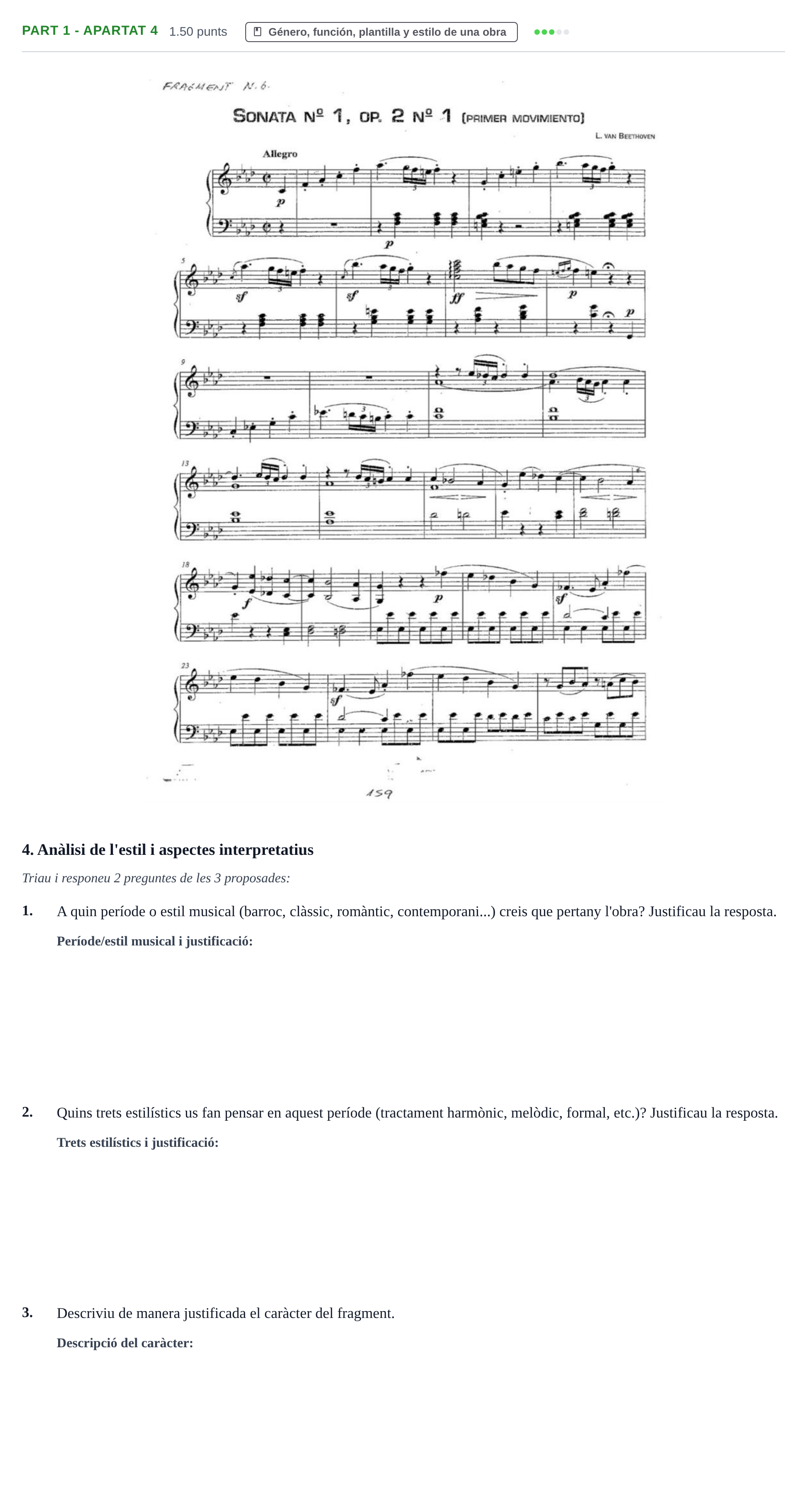 Enunciado: Part 1 - Apartat 4 · Análisis Musical II PAU Baleares Extraordinaria 2026