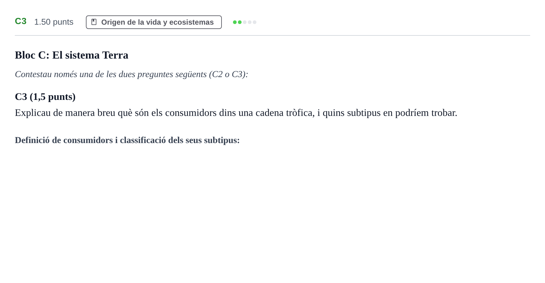 Enunciado: Ejercicio C3 · Ciencias Generales PAU Baleares Extraordinaria 2026