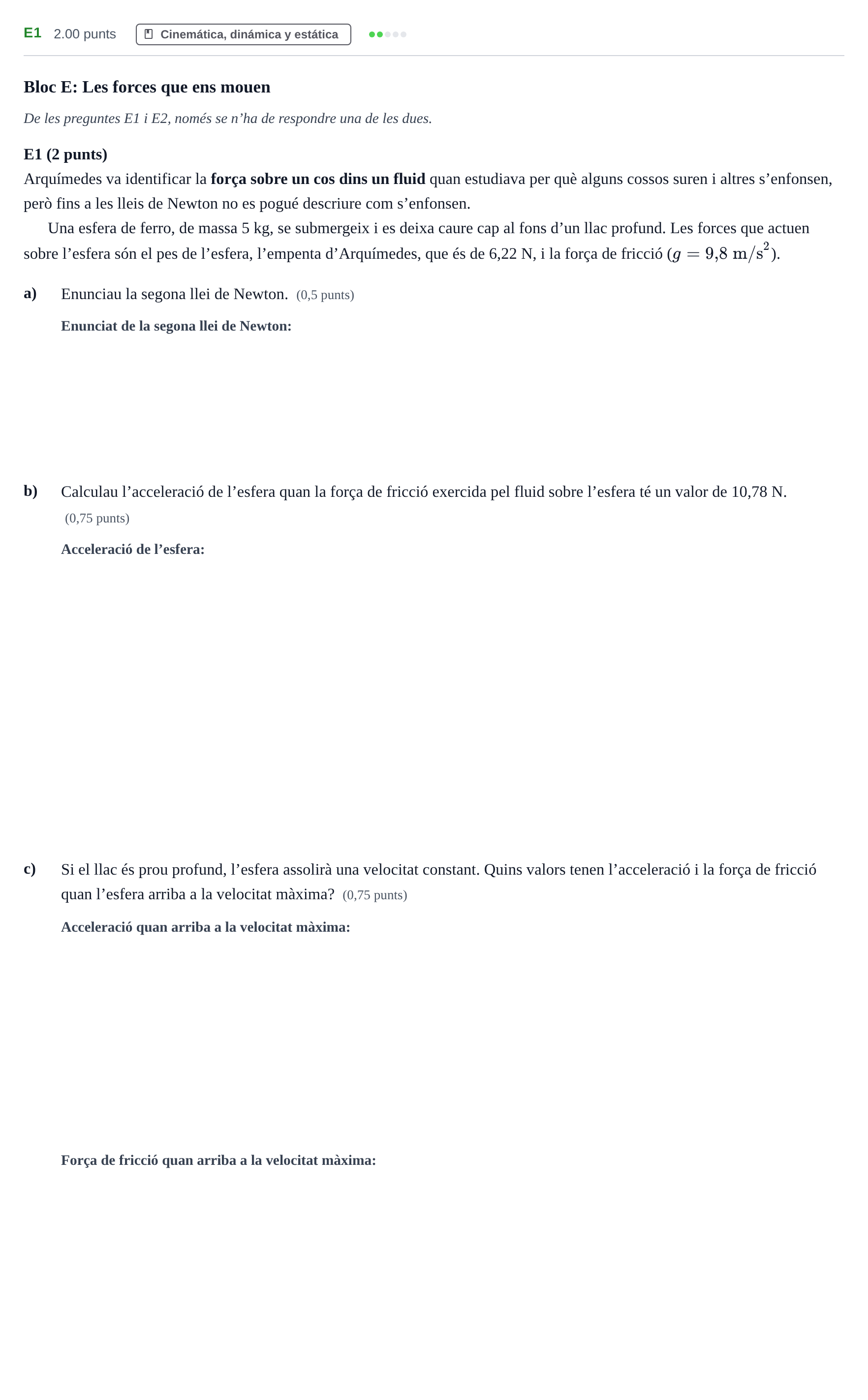 Enunciado: Ejercicio E1 · Ciencias Generales PAU Baleares Ordinaria 2026