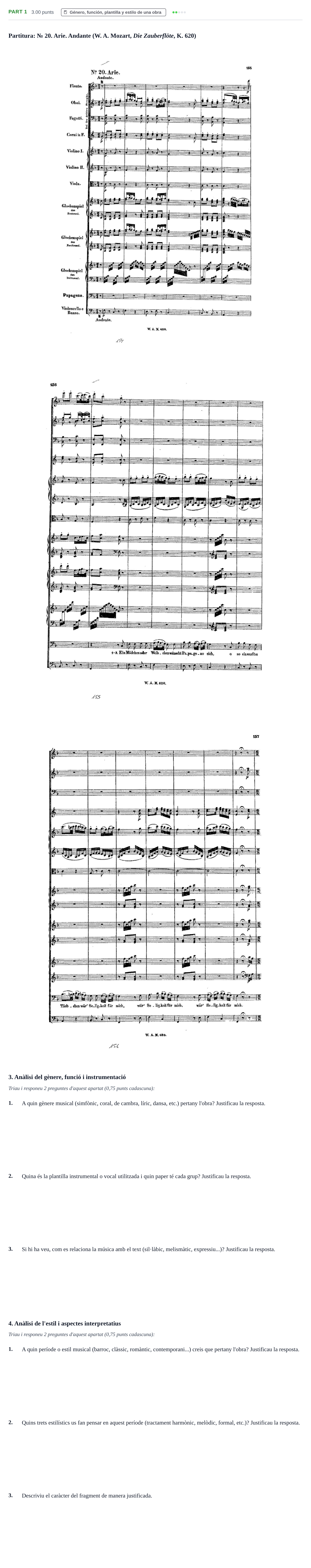 Enunciado: Part 1 · Análisis Musical II PAU Baleares Ordinaria 2026
