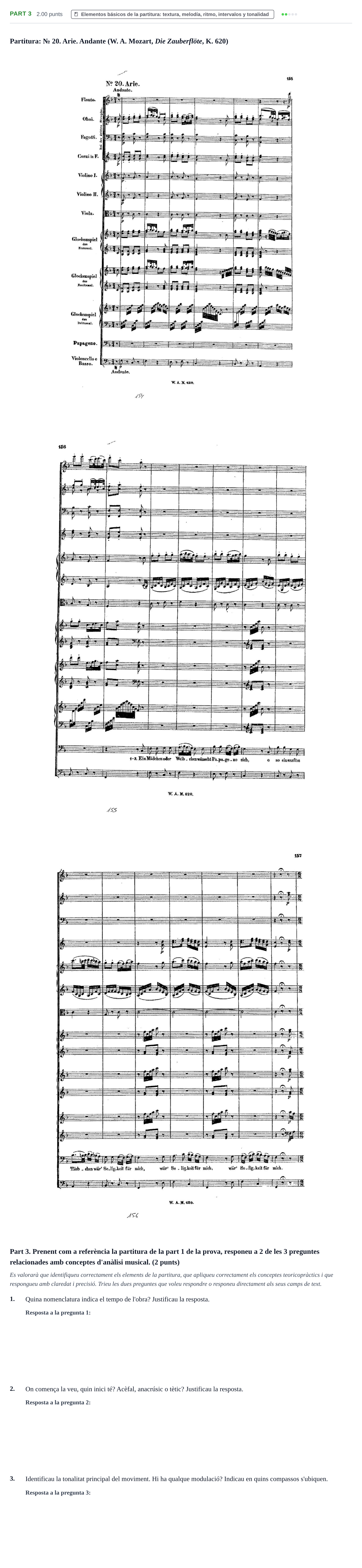Enunciado: Part 3 · Análisis Musical II PAU Baleares Ordinaria 2026
